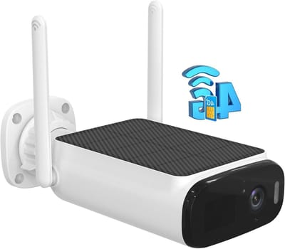 Buitencamera - Bewakingscamera Solar - Gebiedsbewaking - 4G LTE Zonder Wifi - 2K Resolutie - Zwart