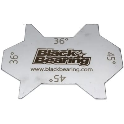 Hulpmiddel voor het meten van de hoek van de helmlagers Black Bearing