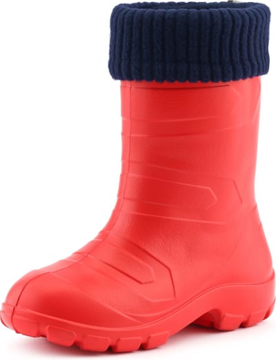 Ladeheid Kinder Regenlaarzen - Rubber - met Binnenschoen - EVA - Wasbare Binnenschoen - LA-LMG-845-AspenKids - Rood1/marineblauw - 25