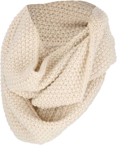 Gebreide Meisjes Colsjaal - Snood met Knoop - Crème - Vanaf 6 jaar