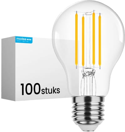 Modee E27 LED Lamp 7W - 806lm - 2700K - Warm Wit - LED Filament Globe A60 - Vervangt 60W Halogeen Gloeilamp - 100 stuks