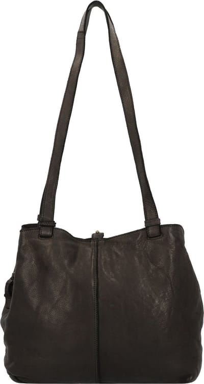 HAROLD'S Leren Schoudertas Submarine Shopper Twin Black Zwart