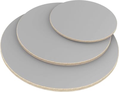 Multiplex Tafelblad - Ronde Plaat - Werkblad Creëren - Melamine Gecoat Krasvast - Ø 60 cm - Grijs