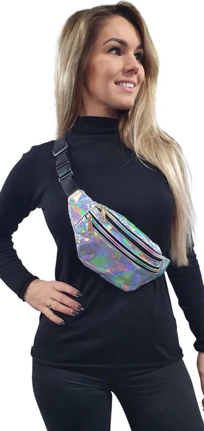 Heuptasje Zilver - Buideltasje - Fannypack - Cross body - Carnaval - Festival