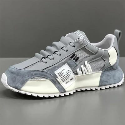 Baskets pour hommes Couleur unie Mode Vert Maille Chaussures à plateforme Décontracté Nouveau Sport Quatre Saisons Mocassins Zapatillas De Hombre 43 grise