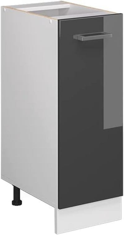 Moderne Ladeonderkast 30 cm - Hoogglans Antraciet/Wit voor Keuken