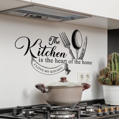 Dailygoods- Muursticker met citaten - Muurdecoratie keuken - Muurdecoratie restaurant - Muurdecoratie woonkamer - Verwijderbaar - Zelfklevend vinyl