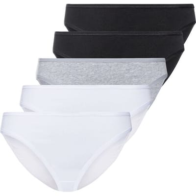 ESMARA 5 dames slips (Zwart/grijs/wit, XL (48/50))