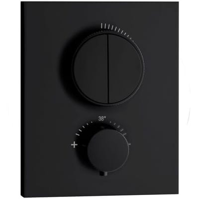 Herzbach DEEP BLACK concealed thermostat PUSH square 23.803050.2.12