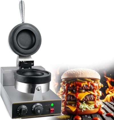 Elektrische Burger Maker - Hamburger Grill - Broodjes Grillen - Dubbelzijdig Verwarmen - 38 x 25 cm - Zilver