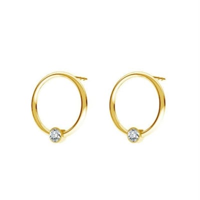 ARLIZI 2127 Oorbellen ring kristal oorknoppen - verguld