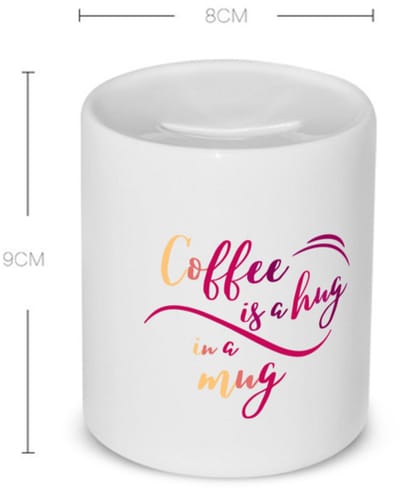 Akyol - coffee is a hug, i am a mug Spaarpot - Koffie - iemand die houdt van koffie - koffie liefhebbers - quote - verjaardagscadeau - cadeau - kado - gift - geschenk - verrassing - 350 ML inhoud
