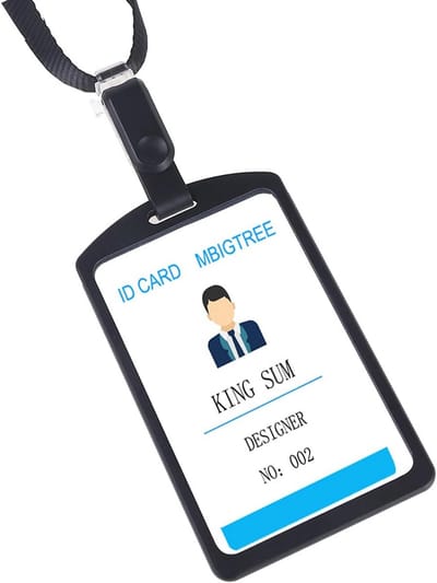 Aluminium Badgehouder - Kaarthouder Nekkoord - Veilig Identificeren - Afneembaar Koord - 10 x 5.9 cm - Zwart