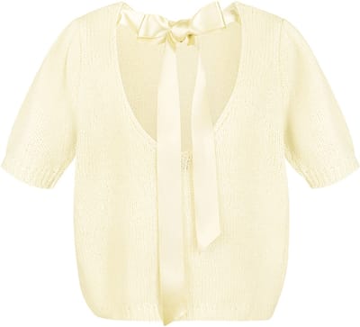 Gimme - Knitted Short Sleeve Top – Comfortabele Gebreide Top – Trendy Shirt met Achterknoop Ontwerp - Wit - Maat S/M