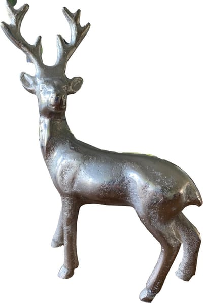 Zilveren Decoratie Hert – 23 cm – Kerstdecoratie Voor Binnen - Kerst Decoraties