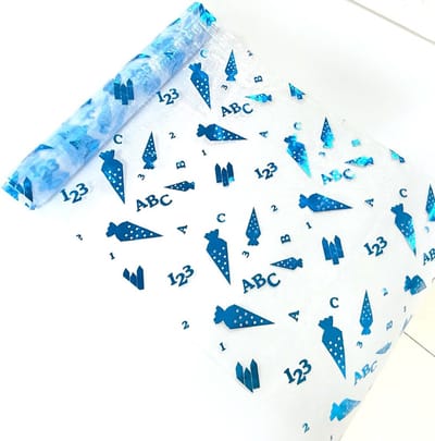 Tafelloper - Decoratief voor de schoolstart - Jongens en meisjes - Blauw - 28 cm