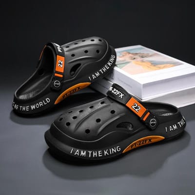 Ademende Herensandalen EVA Lichtgewicht Strand Slippers Heren Zomer Nieuw Binnen Buiten Gaten Schoenen Casual Tuin Platte Slippers 42 zwart