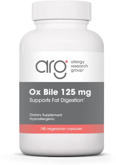 Ox Bile 500 mg 100 Vegetarian Capsules - Allergy Research Group