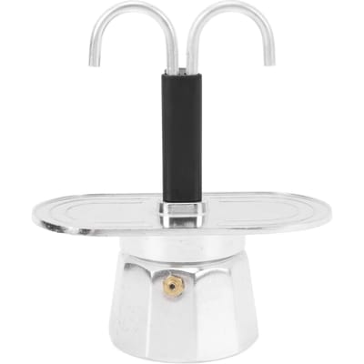 Koffiepot met dubbele kop 100 ml Aluminiumlegering DIY Mini Italiaanse Dubbele Kop Espressomaker voor Decagon Base