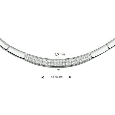 Collier Zirkonia 6,5 Mm 43 + 3 Cm