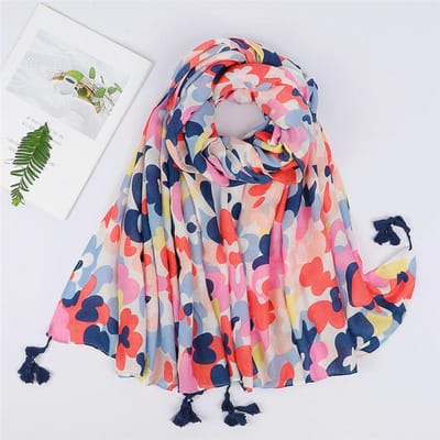 Espagne Mode Magnifique Jardin Floral Frange Viscose Châle Foulard Dame Doux Pashmina Hijabs Et Écharpes Bufandas Foulard Musulman gray