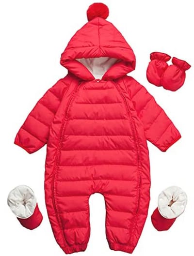 Babyoverall met capuchon voor jongens en meisjes van 3-24 maanden