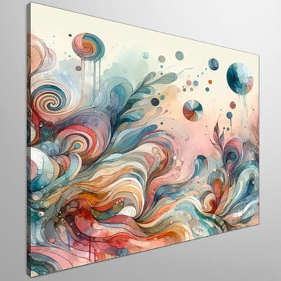 Olieverf aquarel schilderij | Schitterende mix van kleur en textuur in olieverf aquarel kunstwerk | Kunst - 30x30 centimeter op Canvas | Foto op Canvas
