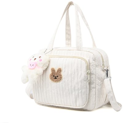 Schoudertas - Luiertas Tote - Luiertas - Reistas - Opbergtas - Leuke Luiertas - Schoudertas dames - Crossbody Schoudertas - Multifunctionele VerzorgingstasMet Geïsoleerde Zakken - Reistas - Dagelijks Gebruik - Voor Onderweg - Kraamcadeau - Wit