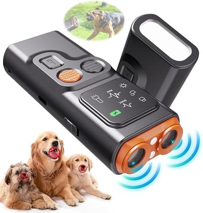 Ultrasone Anti Blaf Apparaat-Zonder Schok - alternatief Anti Blafband - voor Kleine & Grote Honden - Audio - Flashlight - Zaklamp - USB-Oplaadbaar