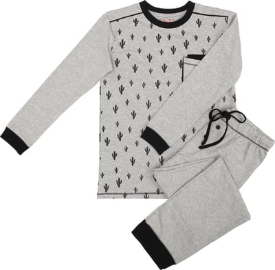 La-V pyjama sets voor jongens met all over print Grijs 152-158