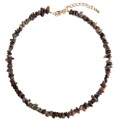 ketting met steentjes 40 - 47 cm grijs