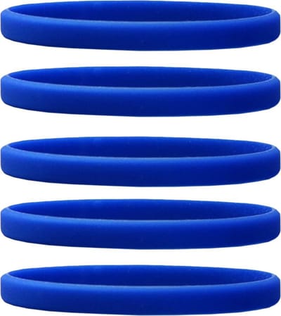 Dinilu - 60 x Smalle Siliconen Armbandjes Blauw - voor Kinderen