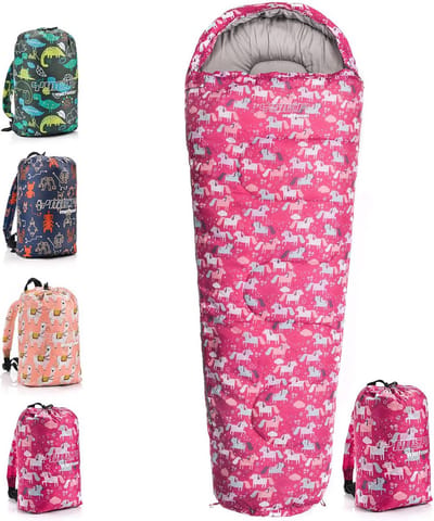 Mummyslaapzak voor Kinderen - Ideaal voor Kamperen en Festivals - Inclusief Rugzak