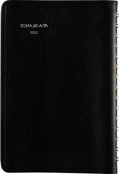 AT-A-GLANCE Dagplanner 2023, DayMinder, Afsprakenboek per uur, 5" x 8", klein, elk uur, zwart (SK4400)