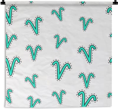 Wandkleed - Wanddoek - Ram - Zodiac - Design - 90x90 cm - Wandtapijt