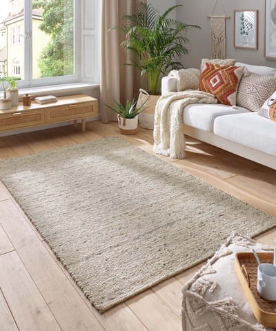 Wollen vloerkleed - Lundr beige 70x130