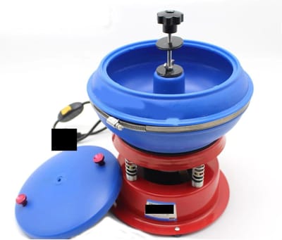 Sieradenpolijstmachine, Vibrerende trommelpolijstmachine for nat en droog polijsten, 8 inch sieradenpolijstmachine