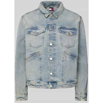 Regular fit jeansjack van katoenmix