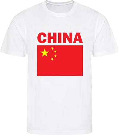 China - T-shirt Wit - Voetbalshirt - Maat: S - Landen shirts