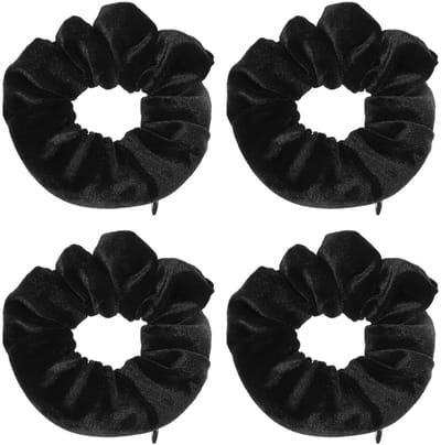 Dailygoods- Haarelastiekjes Fluweel - 4 Stuks - Scrunchie met Ritssluiting - Reisgadget - Zacht voor Haar - Discreet Vak voor Waardevolle Spullen - Scrunchies