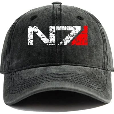 Mass Effect N7 Baseballpetten Verweerde Petten Pet Mannen Vrouwen Retro Buiten Zomer Verstelbaar N7 Petten Mode Adjustable black