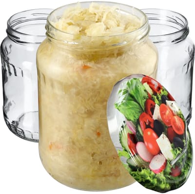 KADAX Inmaakpotten, jampotten, 720 ml, inmaakpotten met schroefdeksel, potten met schroefsluiting, voorraadpotten om in te leggen (veel/8 stuks)