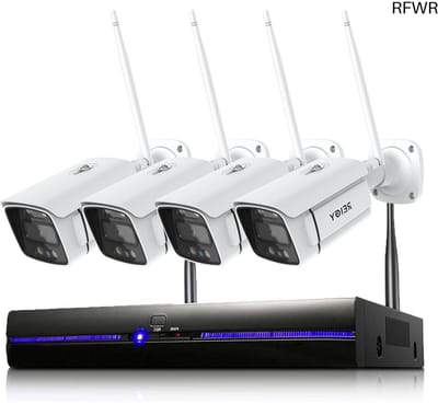 RFWR® Bewakingscamera Systeem Buiten Wifi met 3MP Resolutie en Bewegingssensor - Draadloze CCTV Camera Set met Tweerichtingsaudio