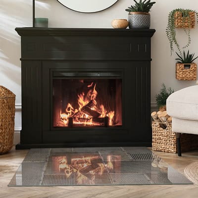 Coloray Vloerplaat Houtkachel - Plaat voor Onder Kachel - 100 cm x 70 cm - Kachel Vloerplaat - Beige Vloerplaat Kachel - Vloerplaat Voor Kachel - Vloerplaat Openhaard - Houtkachel Accessoires - Plaat Kachel