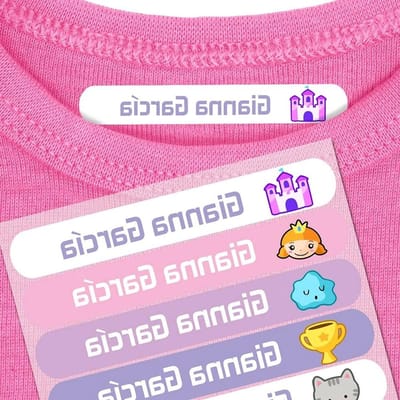 Gepersonaliseerde strijklabels - Kledingstickers naam - Kleding markeren - Was- en drogerbestendig - 6 x 1 cm - Veelkleurig