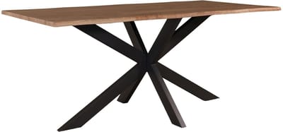 Eettafel langwerpig 180cm Jeffo bruin langwerpige tafel MDF eetkamertafel