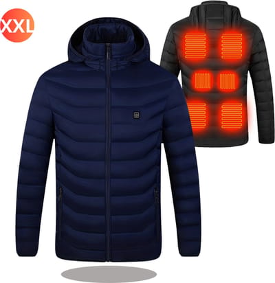 Nivard Verwarmde Jas - Heating Jacket - Thermo Jas - Elektrische Kleding - Jas Met Verwarming - Met Capuchon - Heren - Maat XXL