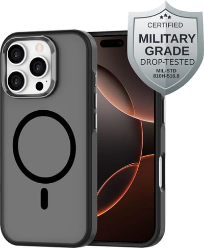 Cazy hoesje geschikt voor iPhone 16 Pro Hoesje geschikt voor MagSafe - Military Grade Backcover - Zwart