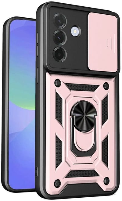 MobyDefend Hoesje - Geschikt voor Samsung Galaxy A27 - Pantsercase Met Draaibare Ring - Rosé