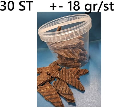 Vadigran hondensnacks - 30 st - butcher - grilled beef jerky +- 18 gr/st - 11 cm - een zeer lekkere snack voor uw lieve vriend